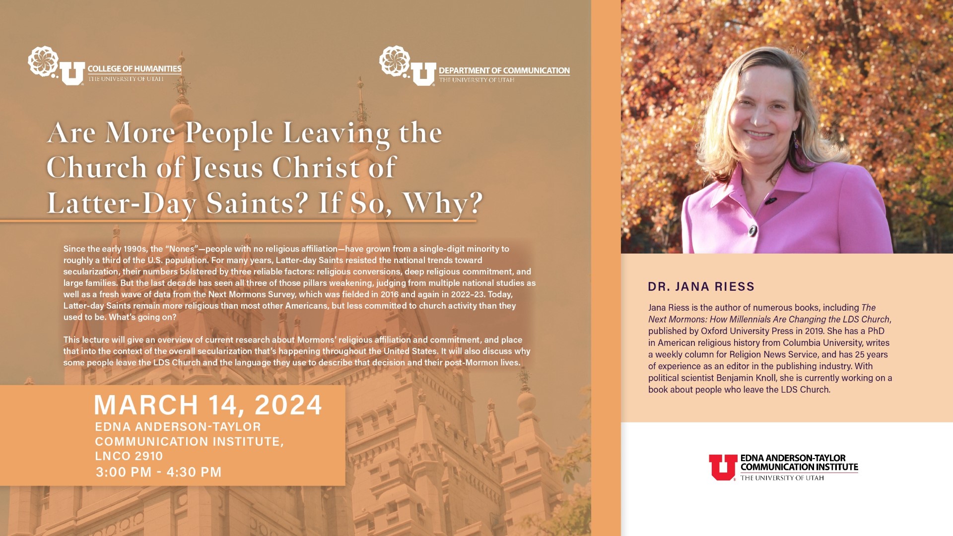Are more people leaving the LDS church? Event flyer (all information is on the site)